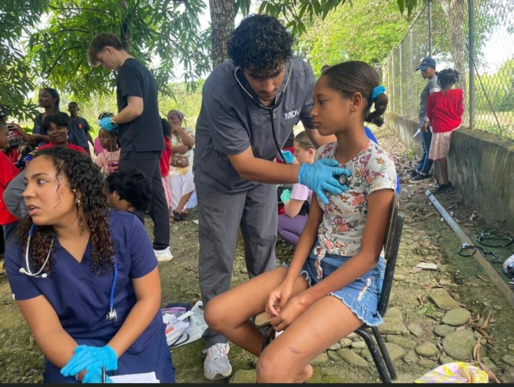 Listening to a little girls heart in the Dominican Republic