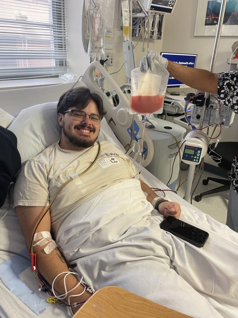 SAE members donating blood