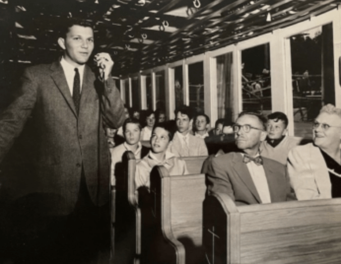 Chip Mason as a student working on a tour boat