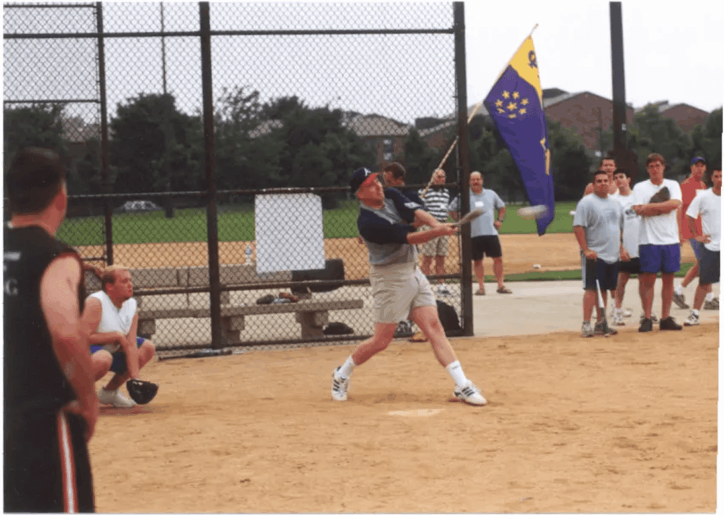 SAE alumni playing baseball
