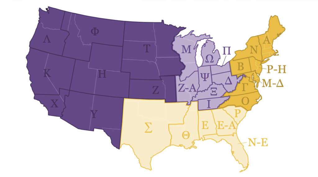 United States Map of SAW province archons