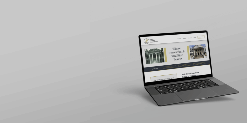 laptop showing new greek housing management website