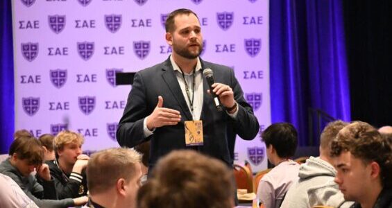 SAE brother speaking at a public event