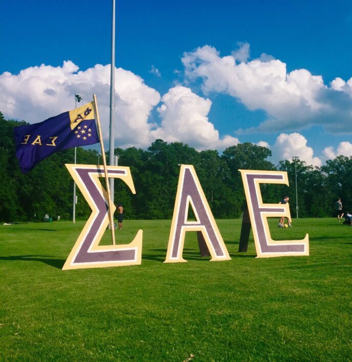 SAE letters at a field day