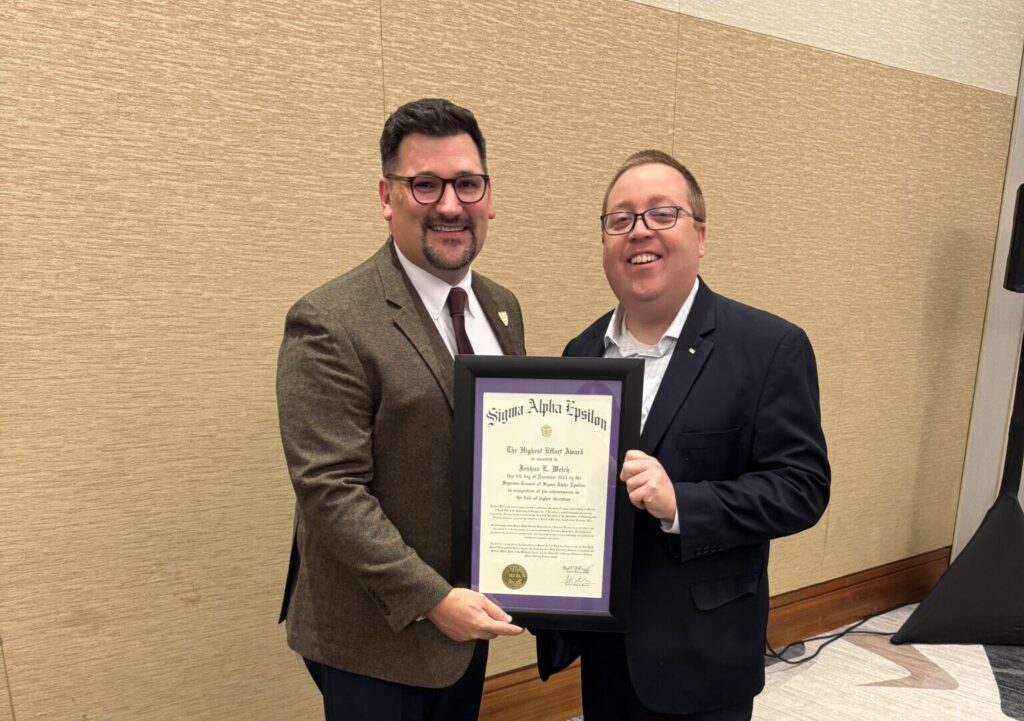 Joshua Welch Presented with THE Award