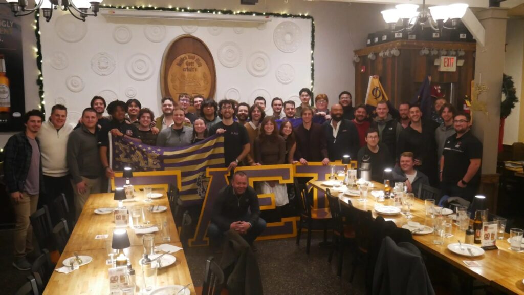 group photo of SAEs at 30 year anniversary party for Pennsylvania Sigma-Mu