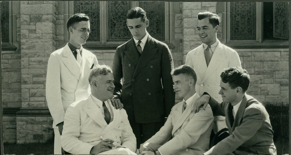 historical photo of SAE brothers in suits