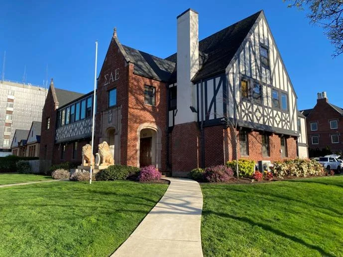 exterior of an SAE fraternity house